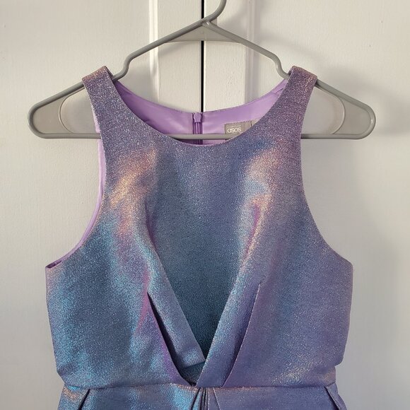 ASOS Women's Blue and Purple Tulip Style Metallic Mini Dress - Picture 5 of 6